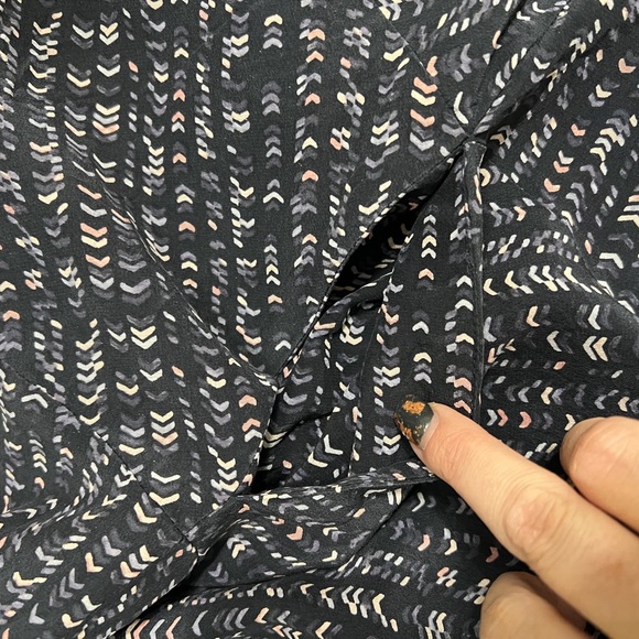 Club Monoco Navy Blue Geometric Print Silk A Line Swing Dress with Pockets 6 - Picture 8 of 8